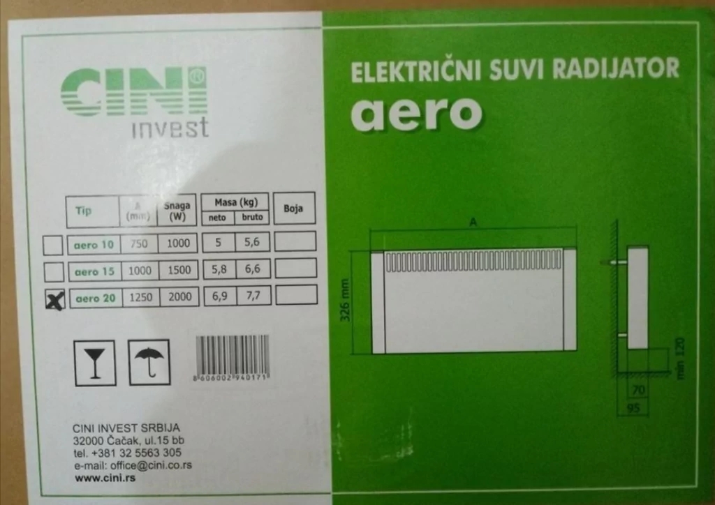 Na prodaju nov panelni radijator Cini Aero 20