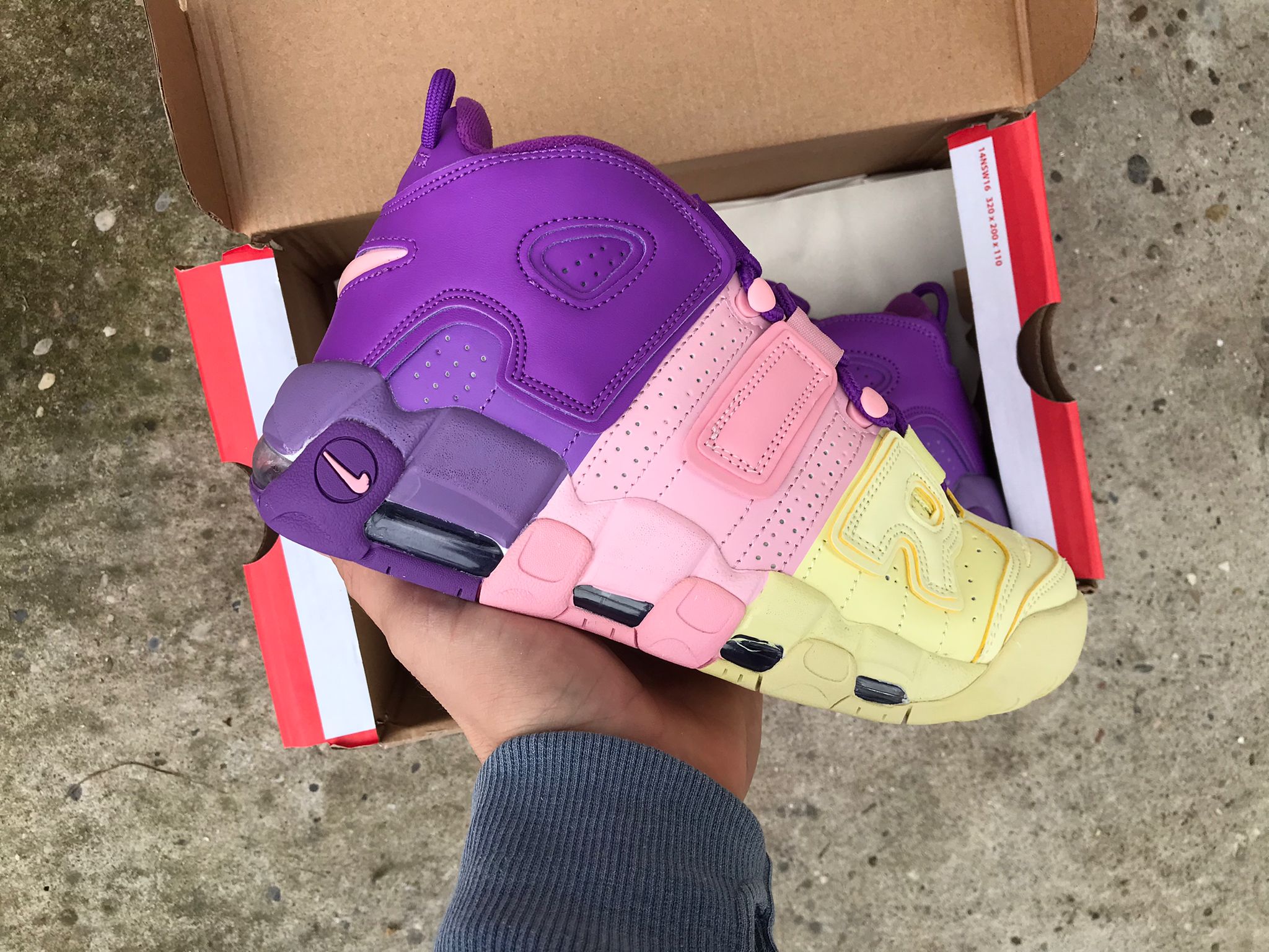 Nike Air More UpTempo Pink Yellow Purple