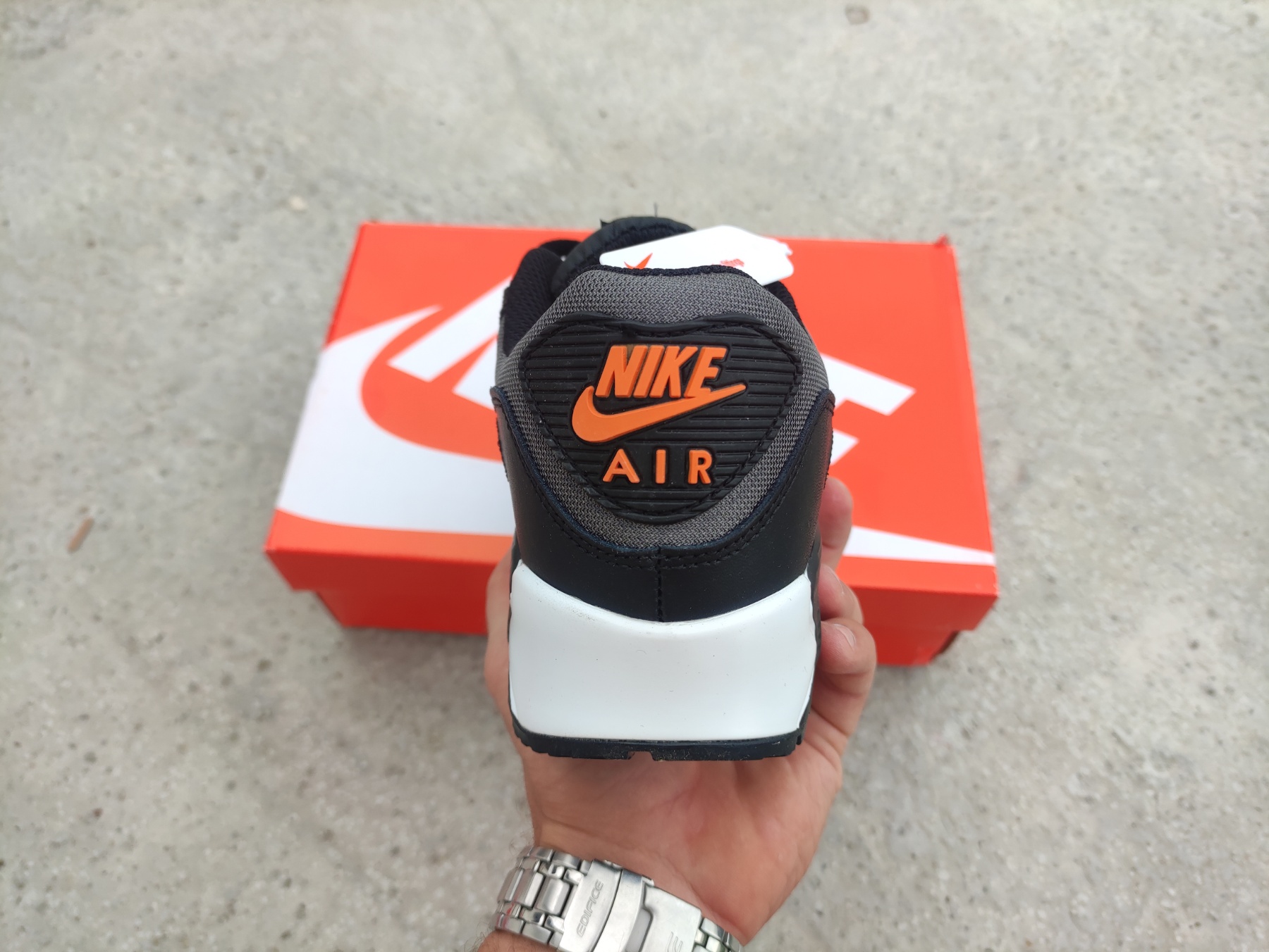 Nike Air Max 90 Swoosh Black Grey Orange