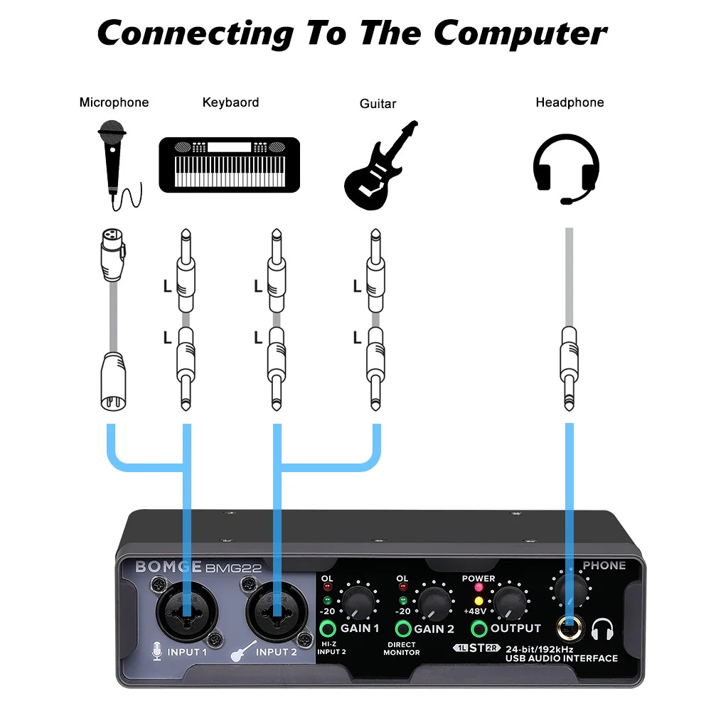 Audio interfejs za snimanje mikrofona I instrumenata