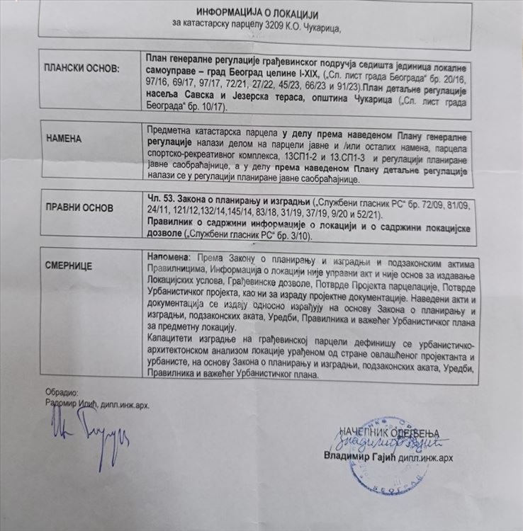 Na prodaju parcela kod toplane na Ceraku-Beograd