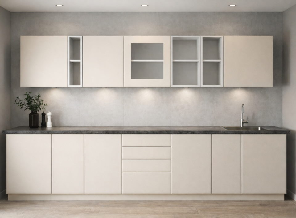 Moderna kuhinja od medijapana i univera