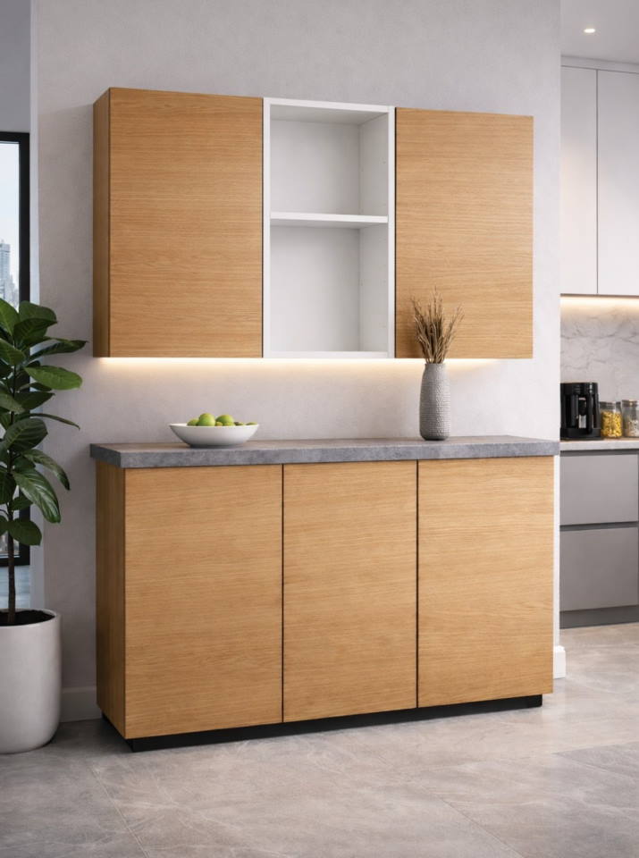 Moderna kuhinja od medijapana i univera