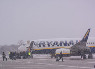 Loši vremenski uslovi preusmerili avion Ryanair-a za Sofiju Aerodrom Konstantn Veliki, 25. februar; Foto: nis-airport.com