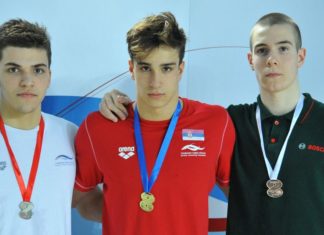 Niški mladi plivači osvojili devet medalja na Otvorenom prvenstvu Srbije Andrija Petković, državni pravk u disciplini 50m leđnim stilom