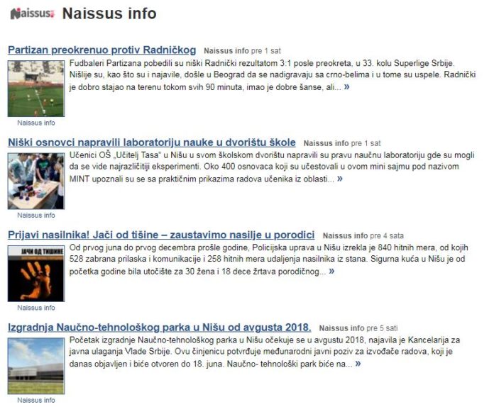 Naissus.Info od sada u rangu sa najboljim informativnim sajtovima Srbije