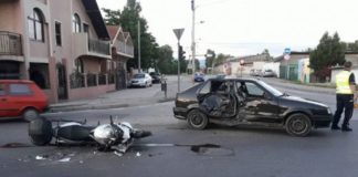 Sudar automobila i motora u Nišu: Dve osobe teško povređene Sudar na Bulevaru 12. februar; Foto: Jelena Ćosin