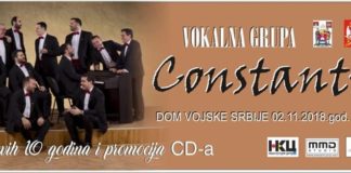 Vokalna grupa „Constantine“proslavlja deceniju postojanja koncertom Foto: FB Vokalna grupa Constantine