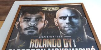 Licitacija za uramljen i potpisan poster sa MMA takmičenja u Beogradu Lokalna fondacija Niš