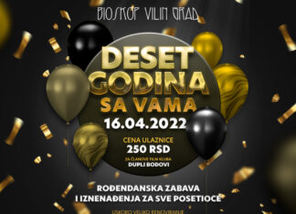 Bioskop „Vilin grad“ – 10 godina sa vama bioskop Vilin Grad