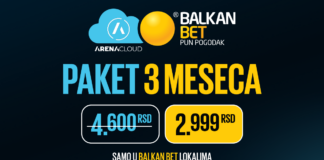 Tri meseca Arena Cloud hoću ja, neću jedan, neću dva balkan bet