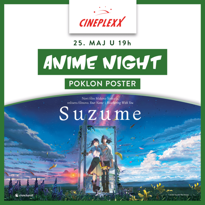 U četvrtak, 25. maja od 19 časova Anime night održaće se u Cineplexx Niš bioskopu. Ulaznice su u prodaji na blagajnama bioskopa i putem aplikacije CineplexxRS.
