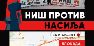 Protestna šetnja “Niš protiv nasilja” u petak. Blokada raskrsnice Knjaževačke i Ilije Birčanina na jedan sat.
