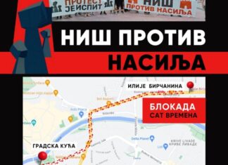 Protestna šetnja “Niš protiv nasilja” u petak. Blokada raskrsnice Knjaževačke i Ilije Birčanina na jedan sat.