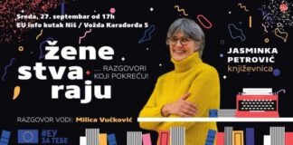 „Žene stvaraju – razgovori koji pokreću“. Razgovor sa Jasminkom Petrović u Nišu