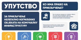 Uputstvo za prijavu za priključenje nelegalno izgrađenih objekta na komunalnu infrastrukturu