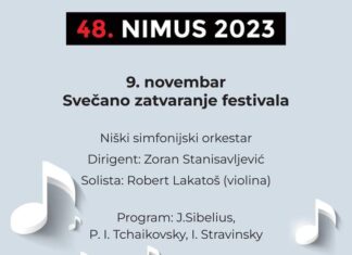 Za kraj 48. Nimusa solista na violini Robert Lakatoš i dela Sibelijusa, Čajkovskog i Stravinskog