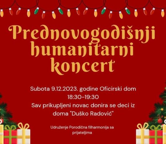 Pomoć mališanima iz Doma „Duško Radović“. Humanitarni koncert Udruženja „Porodična filharmonija“