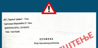 Lažna obaveštenja „Parking servisa“ u Nišu ostavljena na automobilima