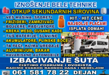 Otkup sekundarnih sirovina, iznošenje bele tehnike i izbacivanje šuta – Dejan, Niš i okolina