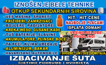 Otkup sekundarnih sirovina, iznošenje bele tehnike i izbacivanje šuta – Dejan, Niš i okolina