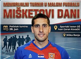Memorijalni turnir u malom fudbalu „Mišketovi dani“ 28. juna u Niškoj Banji